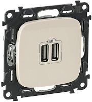 Розетка USB тип A+A без рамки Legrand Valena Allure 2-м. 1500мА слоновая кость картинка